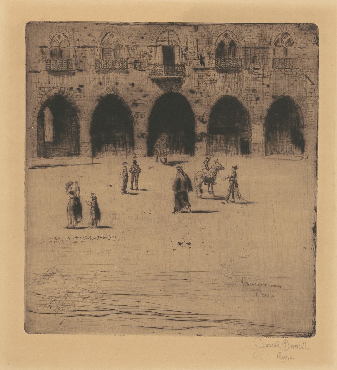 Piazza del Comune, Pistoia da Joseph Pennell