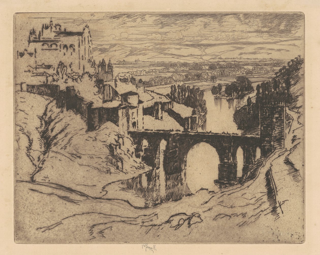 Ponte di San Martino, Toledo da Joseph Pennell