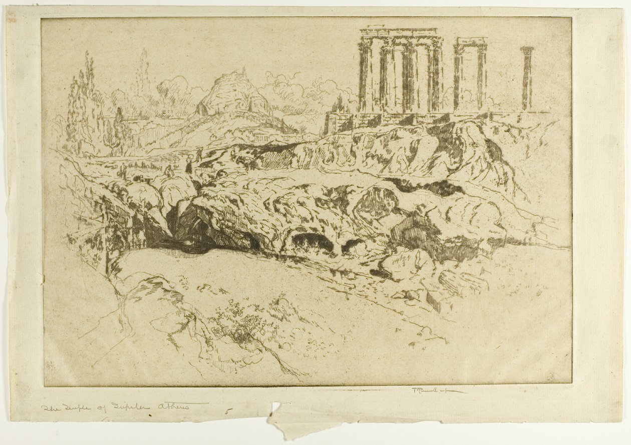 Tempio di Giove, Atene da Joseph Pennell