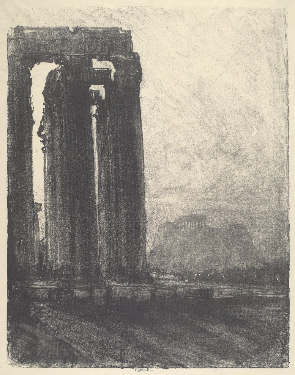 Tempio di Giove, Sera da Joseph Pennell