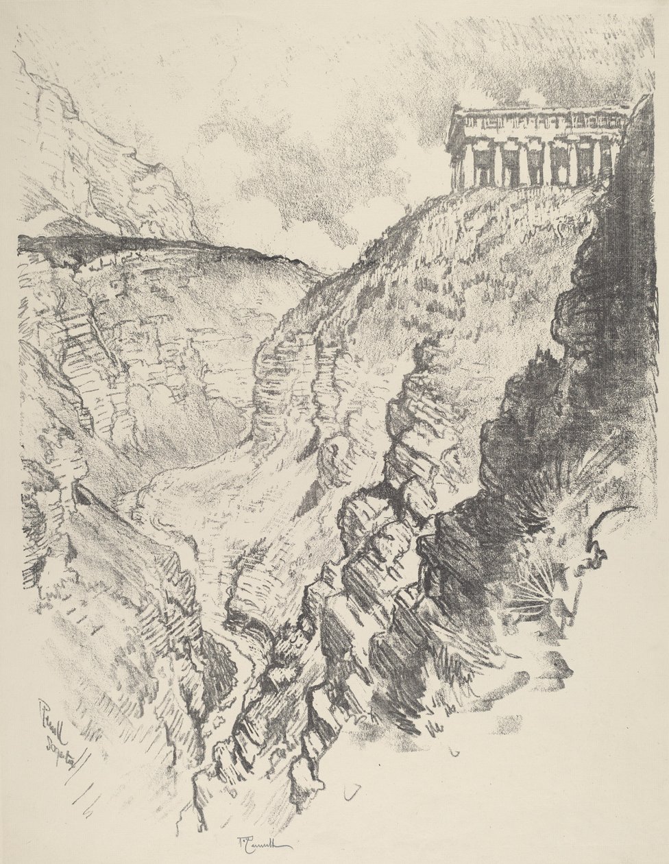 Tempio sopra il canone, Segesta da Joseph Pennell