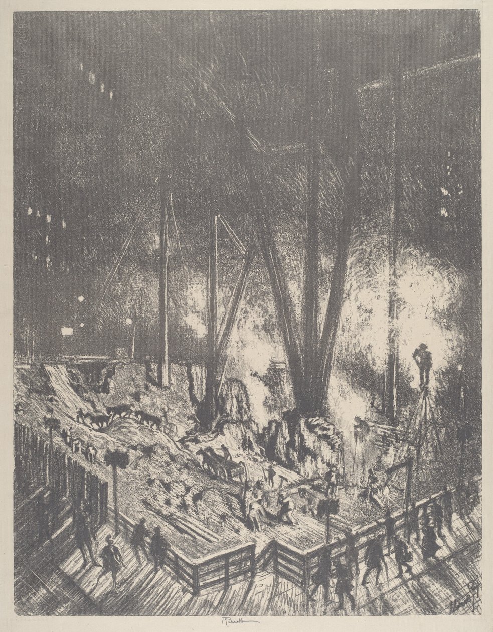 Le fondamenta, costruzione di un grattacielo da Joseph Pennell