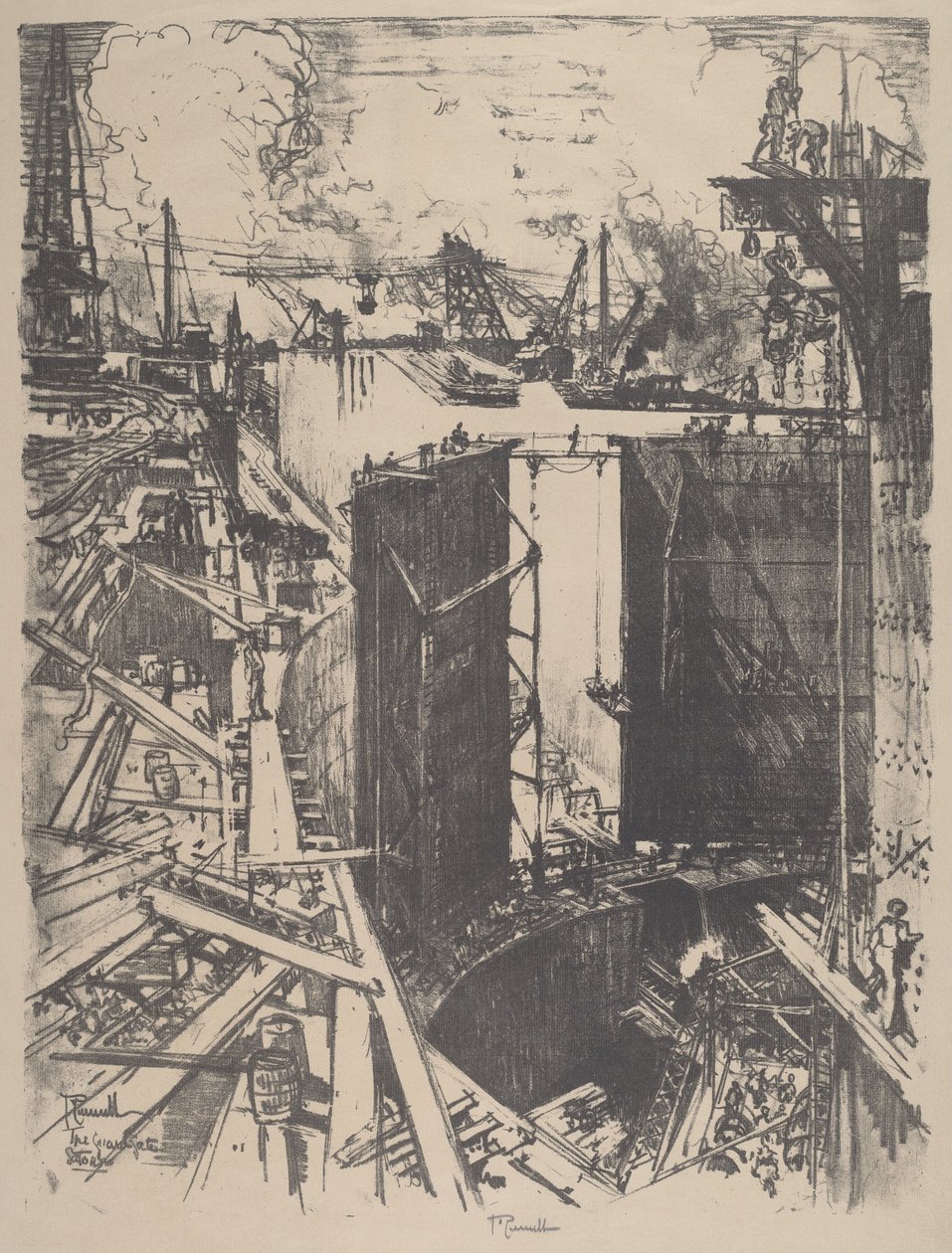 La Porta di Guardia, Chiusa di Gatun, 1912 da Joseph Pennell
