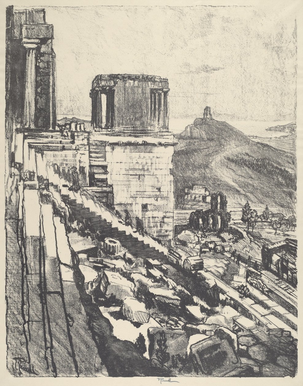 Il Tempio di Nike, Atene, 1913 da Joseph Pennell