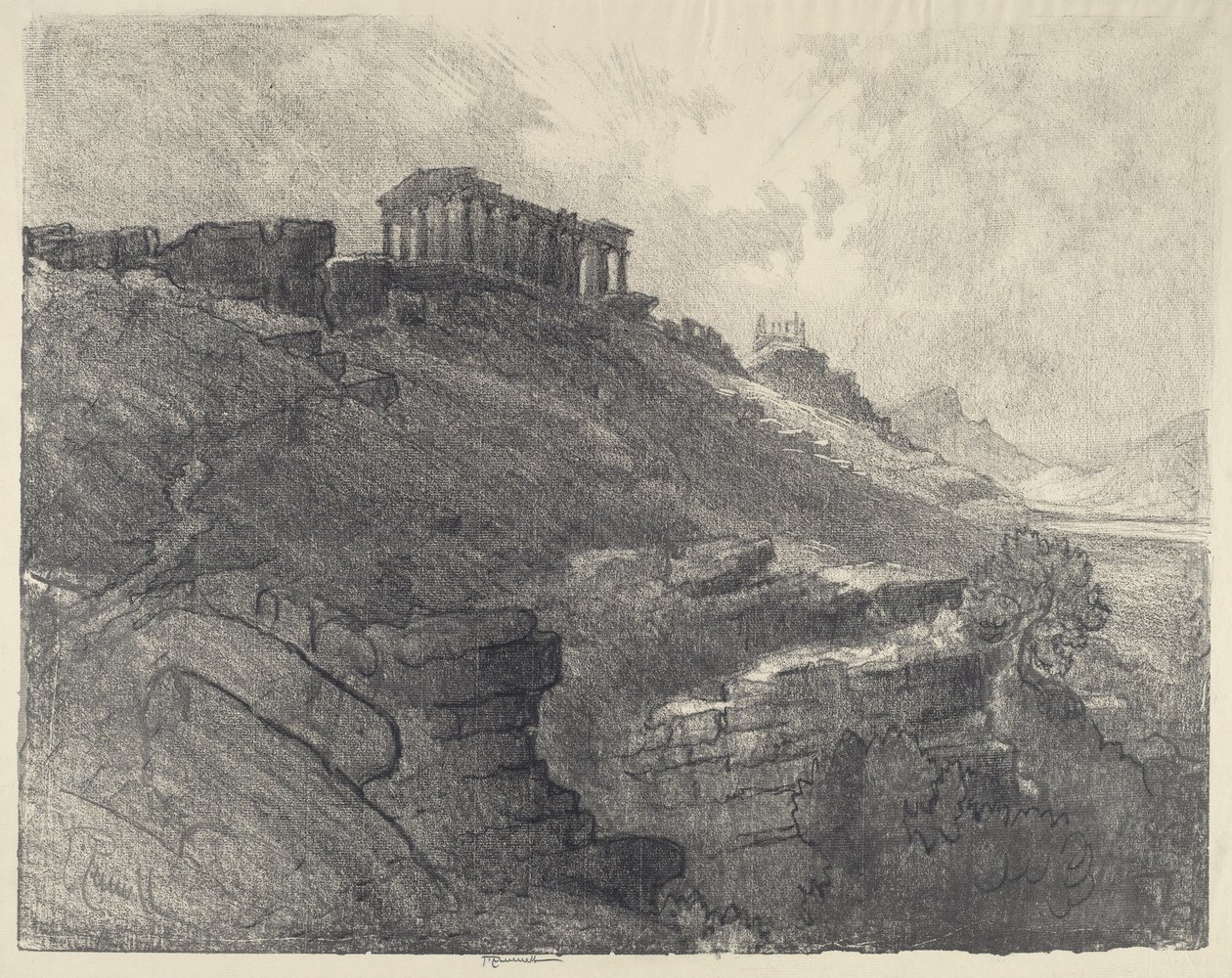 I templi sul muro, Girgenti, 1913 da Joseph Pennell