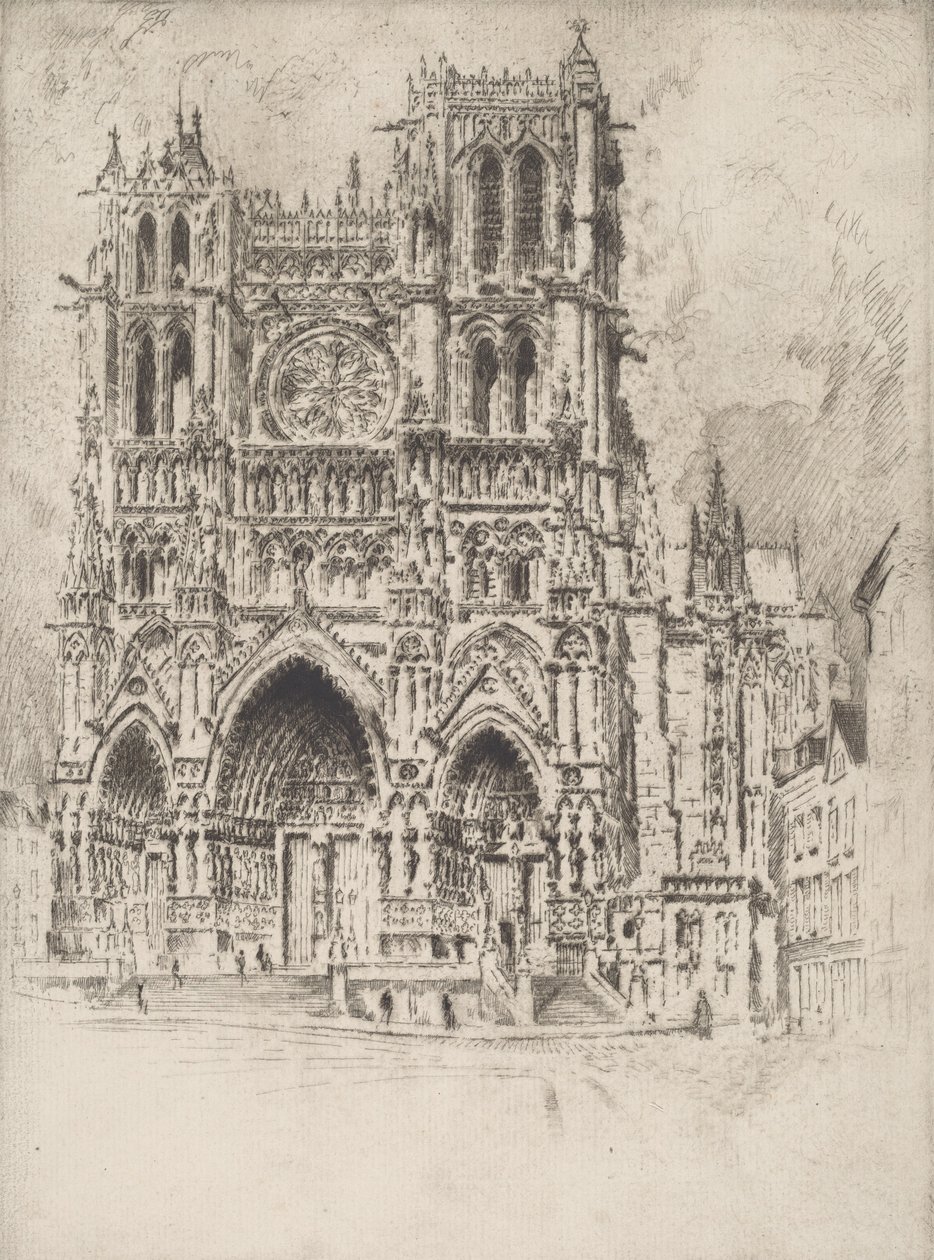 La facciata ovest, Amiens, 1907 da Joseph Pennell
