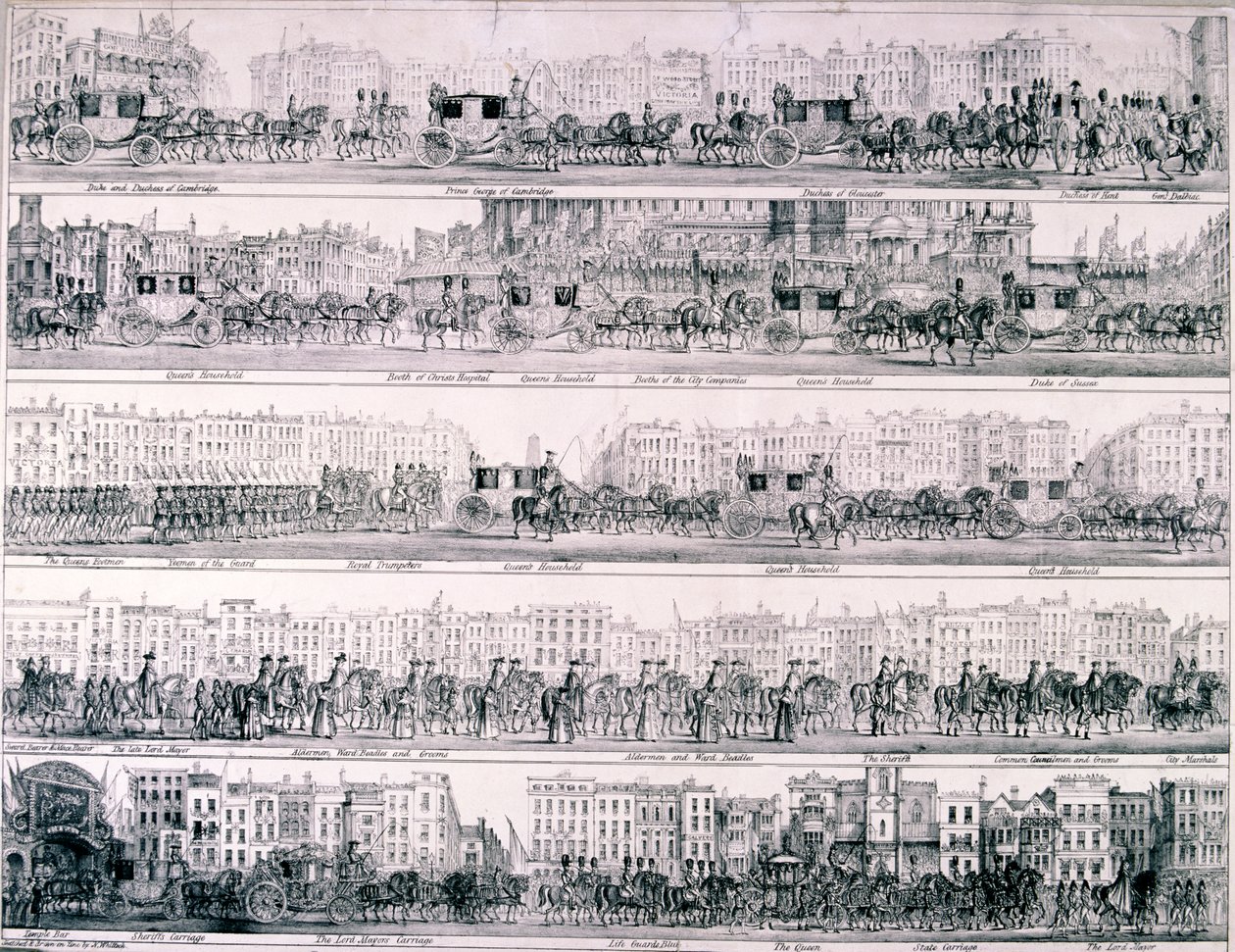 Il progresso della Regina Vittoria attraverso Londra, 1837 da Joseph Robins