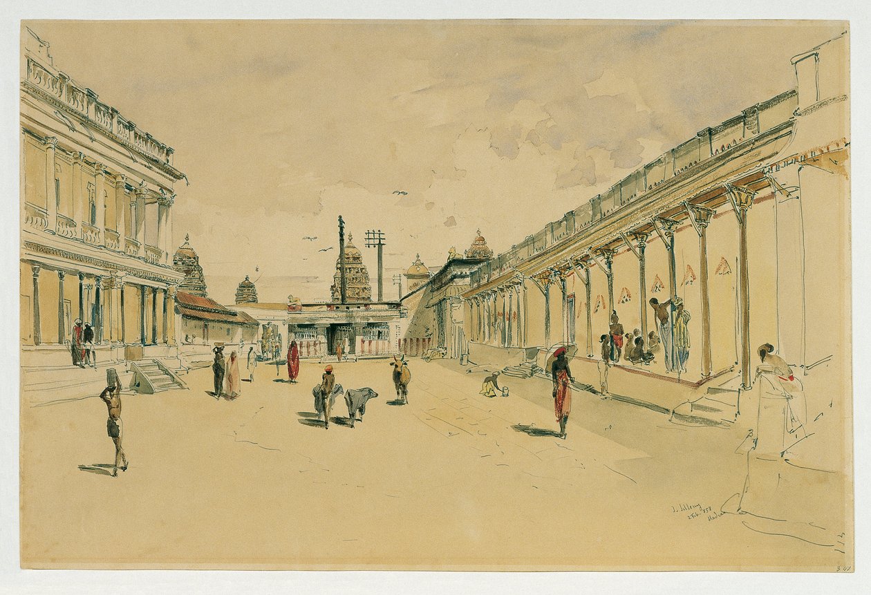 Strada a Madras con un tempio da Joseph Selleny