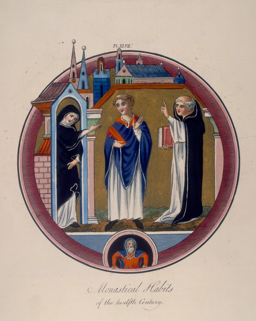 Abiti monastici del dodicesimo secolo, c. 1797 da Joseph Strutt