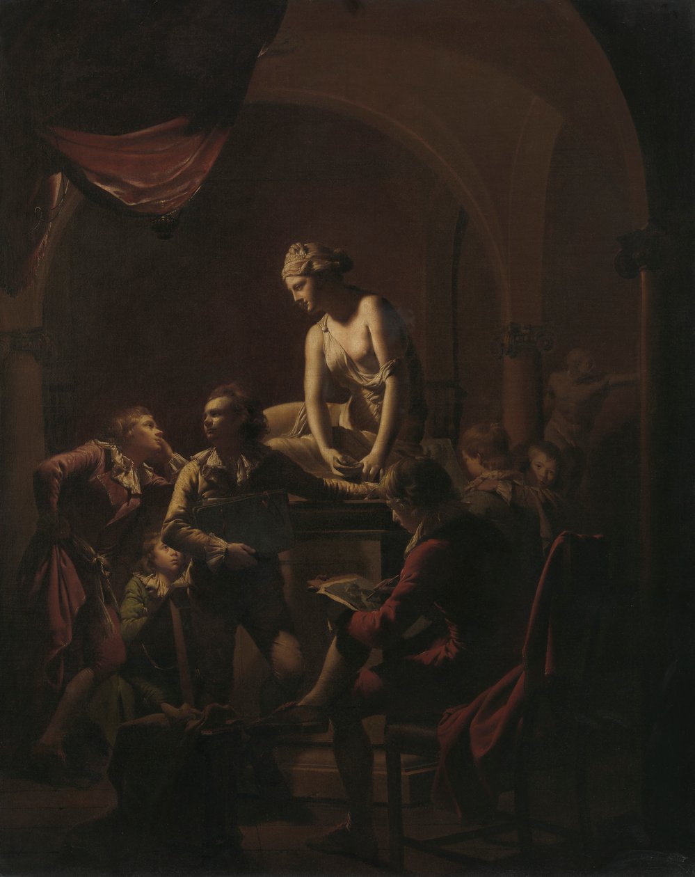 Accademia alla luce delle lampade da Joseph Wright of Derby