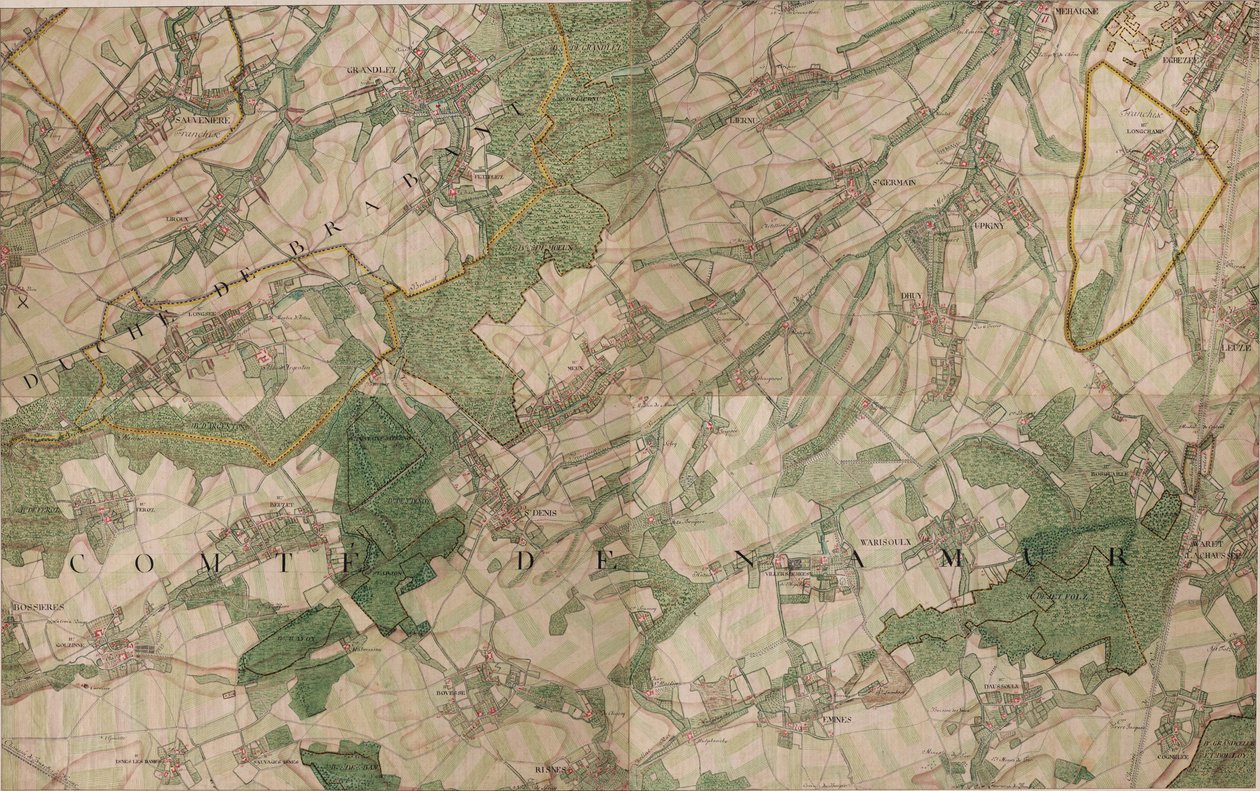 Mappa di St. Denis - Saint-Denis da Joseph de Ferraris