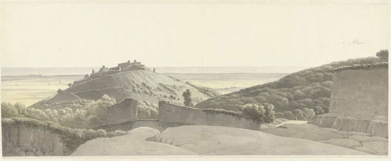 Paesaggio intorno ad Albano Laziale da Josephus Augustus Knip
