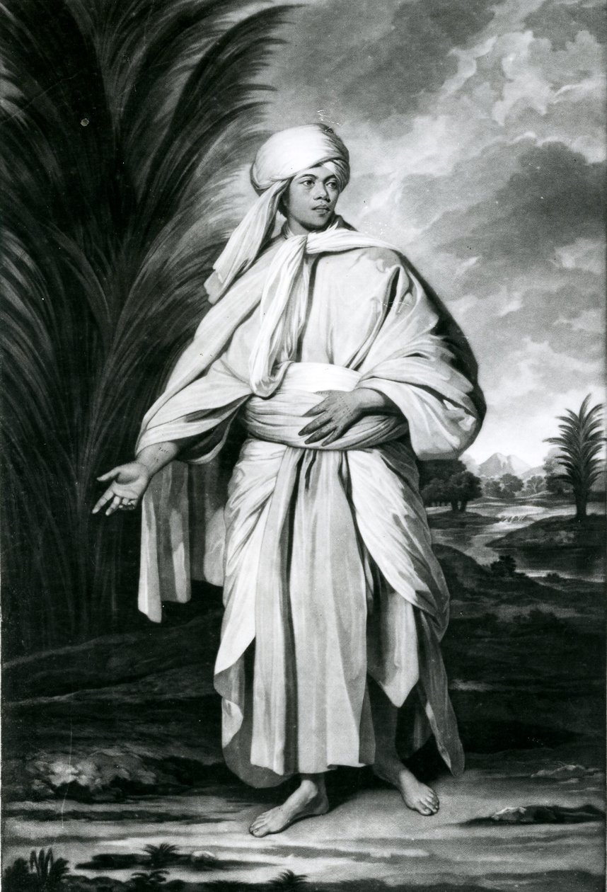Omai - Incisione di John Jacobe da Joshua (after) Reynolds