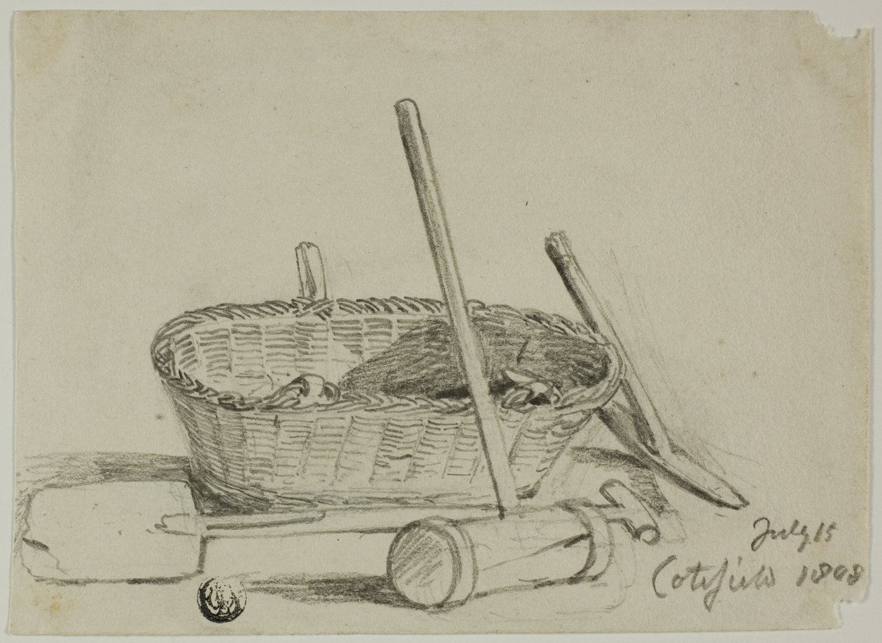 Cesto di vimini, mazza, pala, piccone da Joshua Cristall