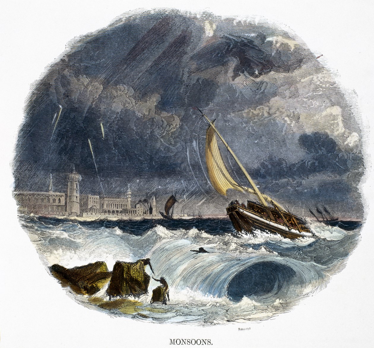 Monsoni, da Fenomeni della Natura, 1849 da Josiah Wood Whymper