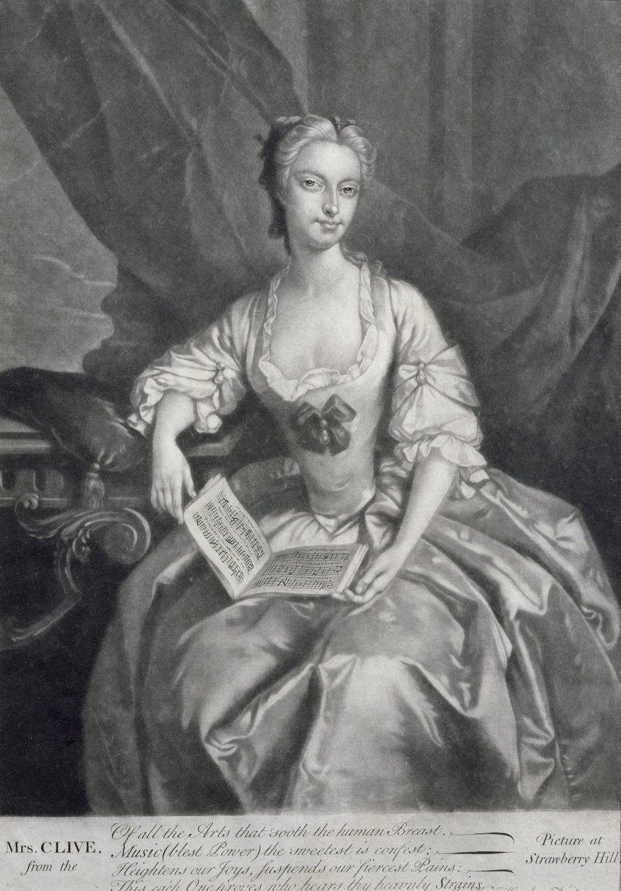 Ritratto di Kitty Clive (1711-85), attrice e cantante, inciso da Alexander van Haecken (1701-58) da Jozef van Aken