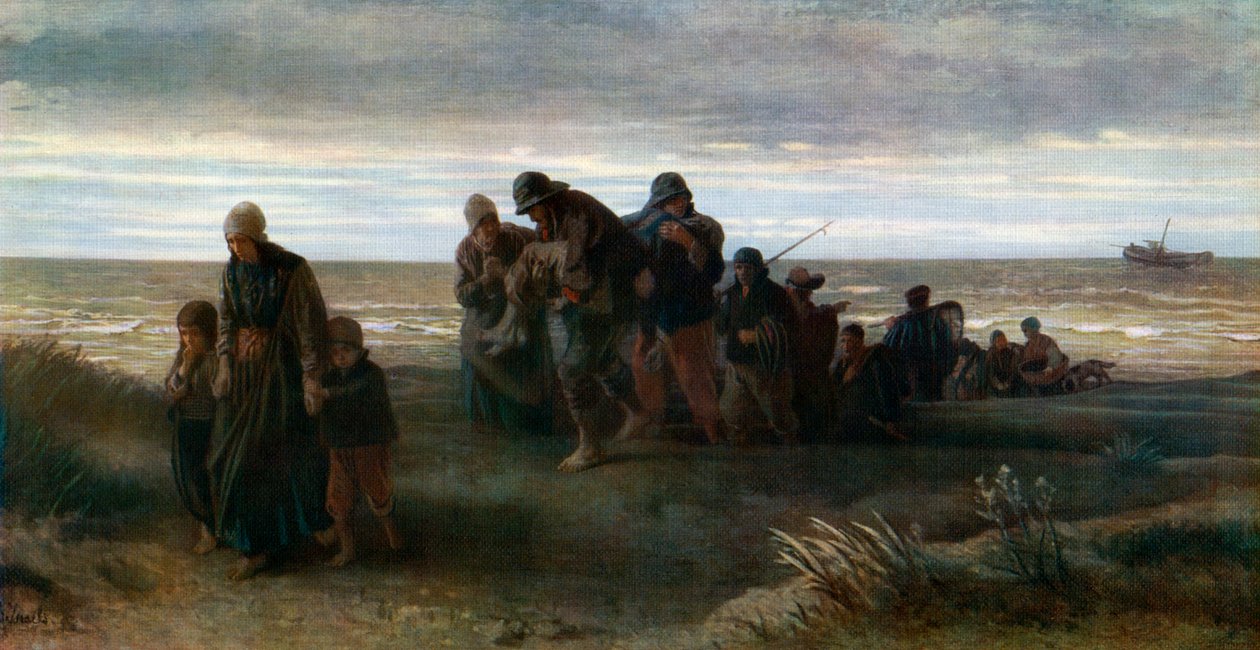 Pescatori che trasportano un uomo annegato, c1861, 1912 da Jozef Israëls