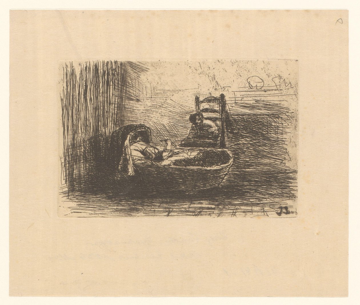 Bambino in una culla da Jozef Israëls