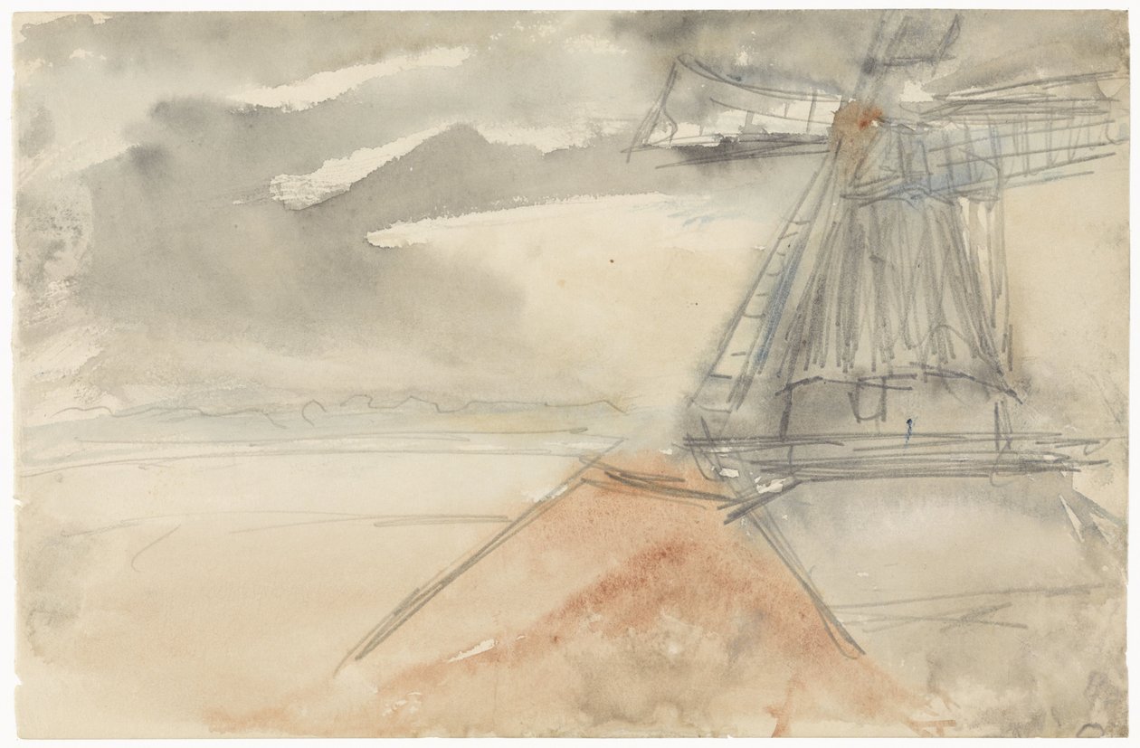 Mulino con cielo agitato da Jozef Israëls