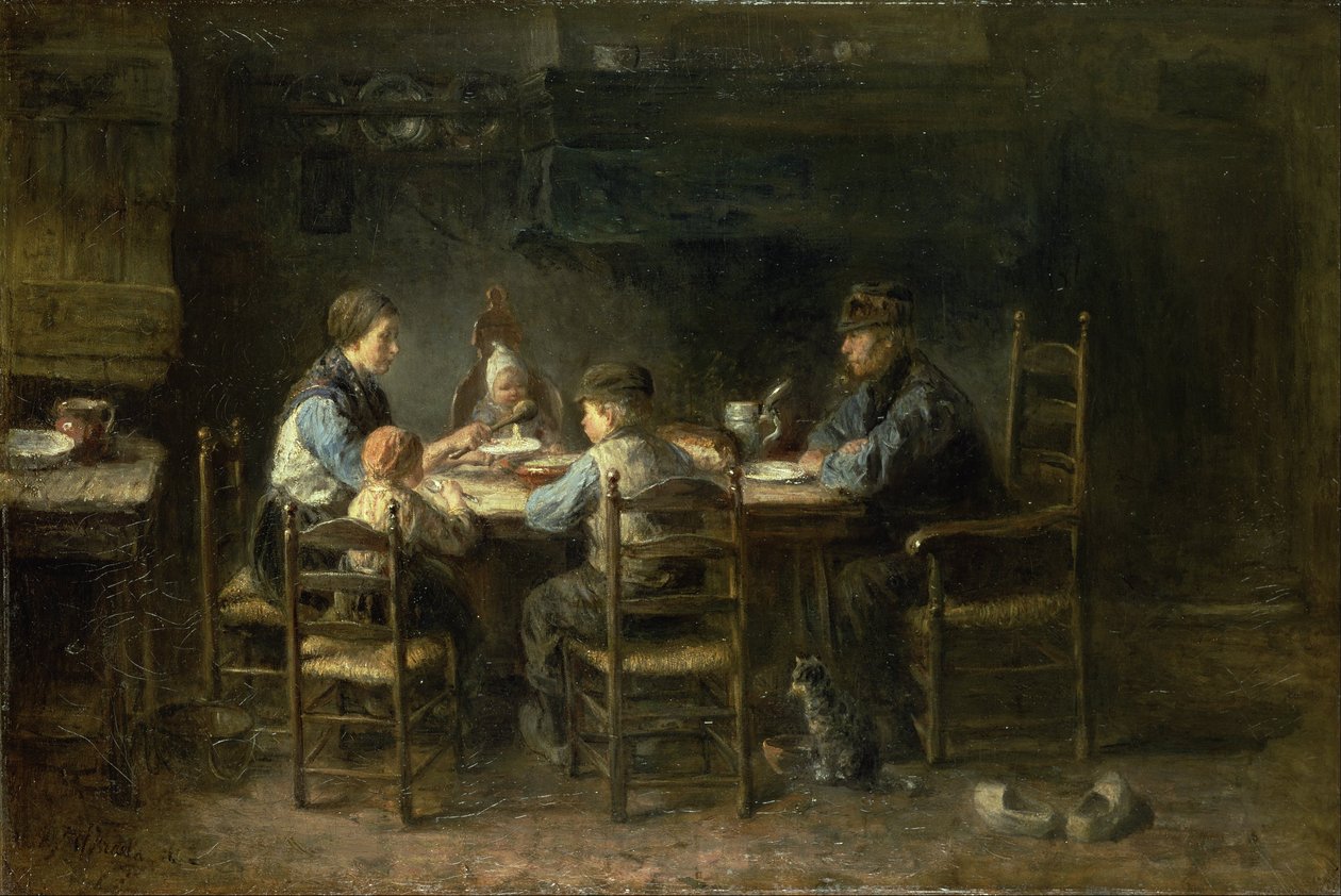Famiglia di contadini a tavola da Jozef Israëls