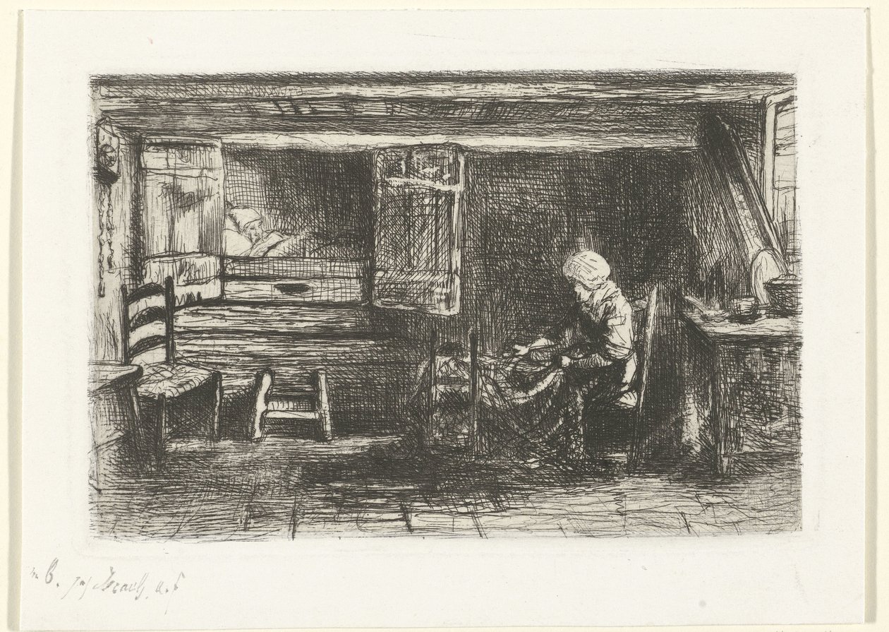 Due figure in un interno da Jozef Israëls