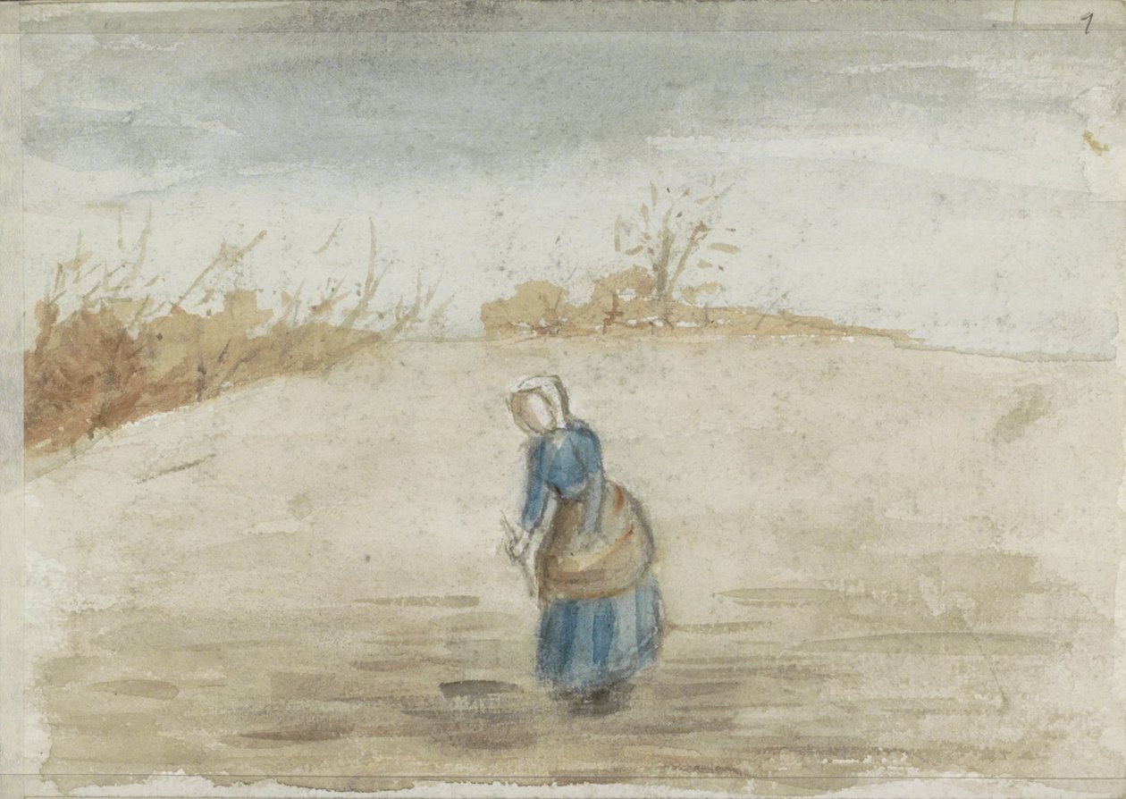 Donna in un campo da Jozef Israëls