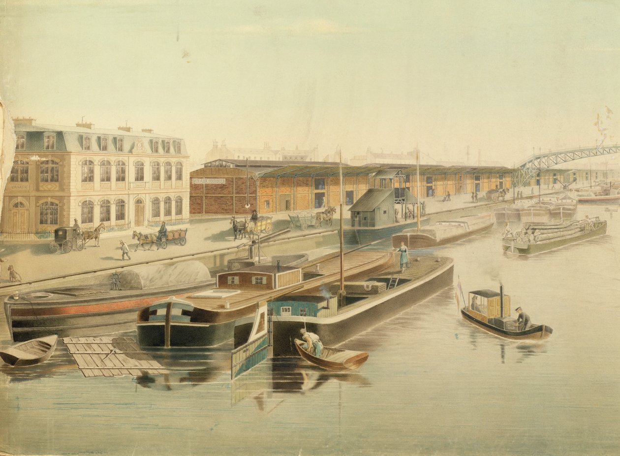 Il canale Saint-Martin, dettaglio delle chiatte, 1889 da Jozefowicz