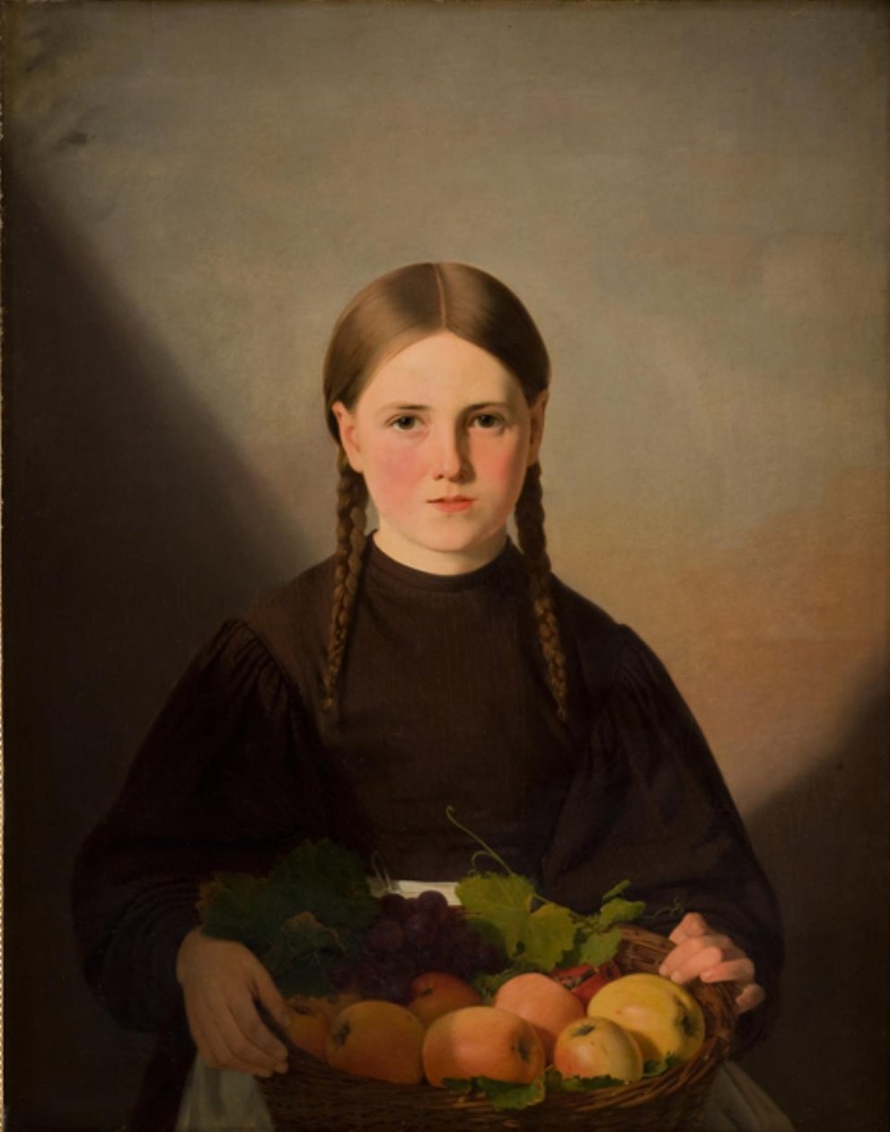 Una ragazza con un cesto di frutta da Jørgen Roed