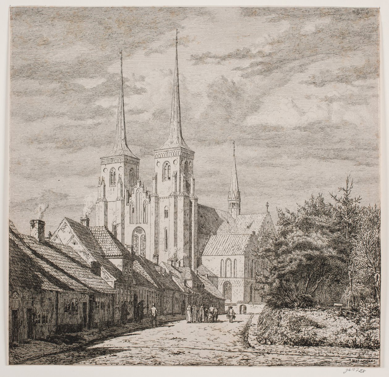Cattedrale di Roskilde, vista da sud-ovest da Jørgen Roed