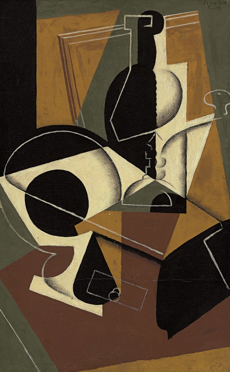 Macina caffè e bottiglia da Juan Gris