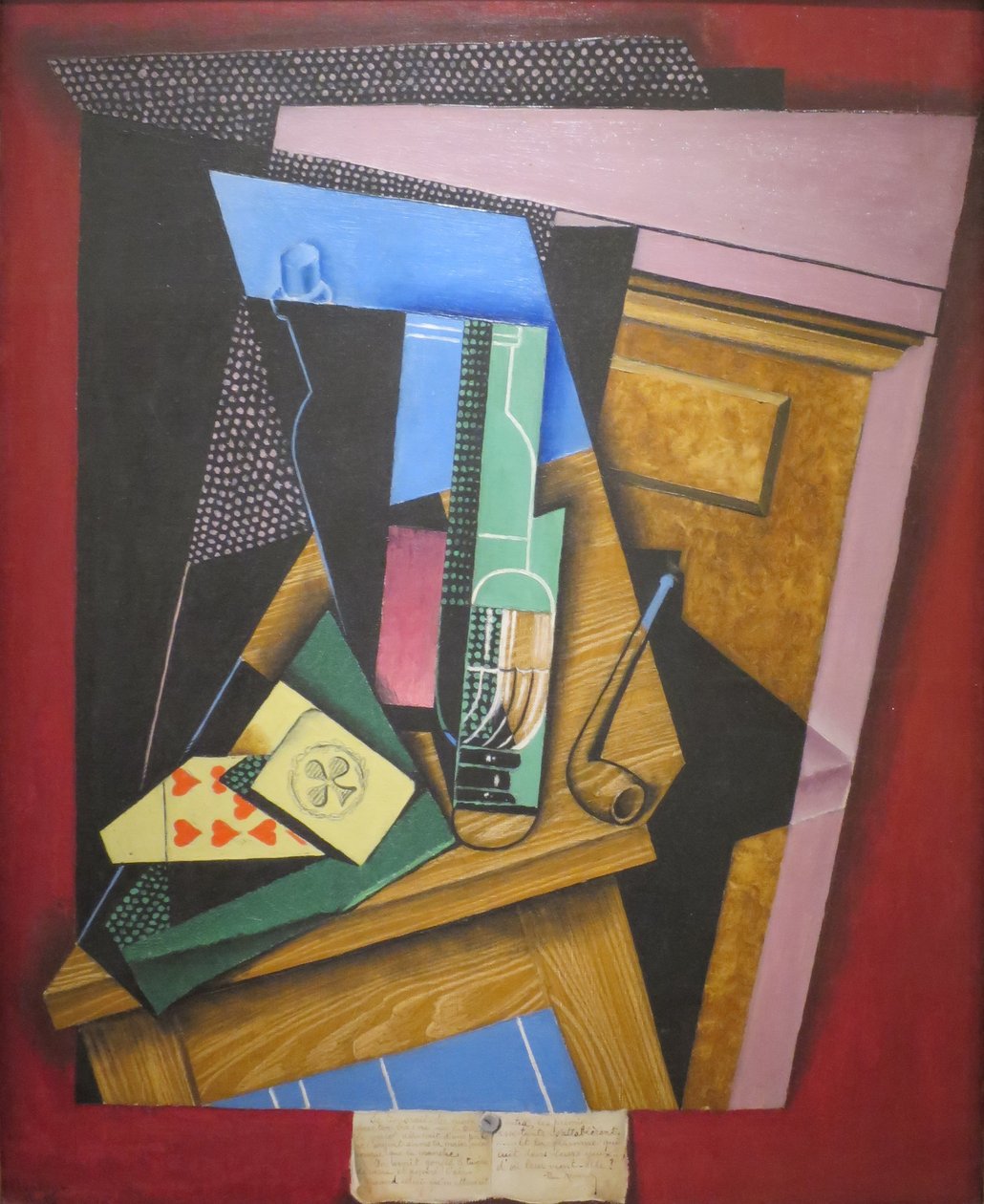 Natura morta con una poesia da Juan Gris