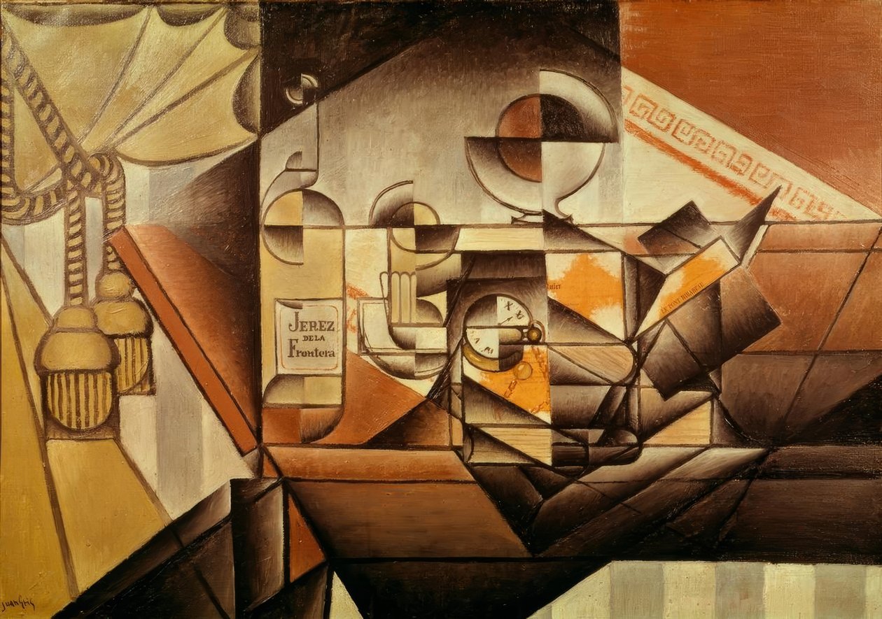 Composizione con orologio. (Orologio e bottiglia di Jerez) da Juan Gris