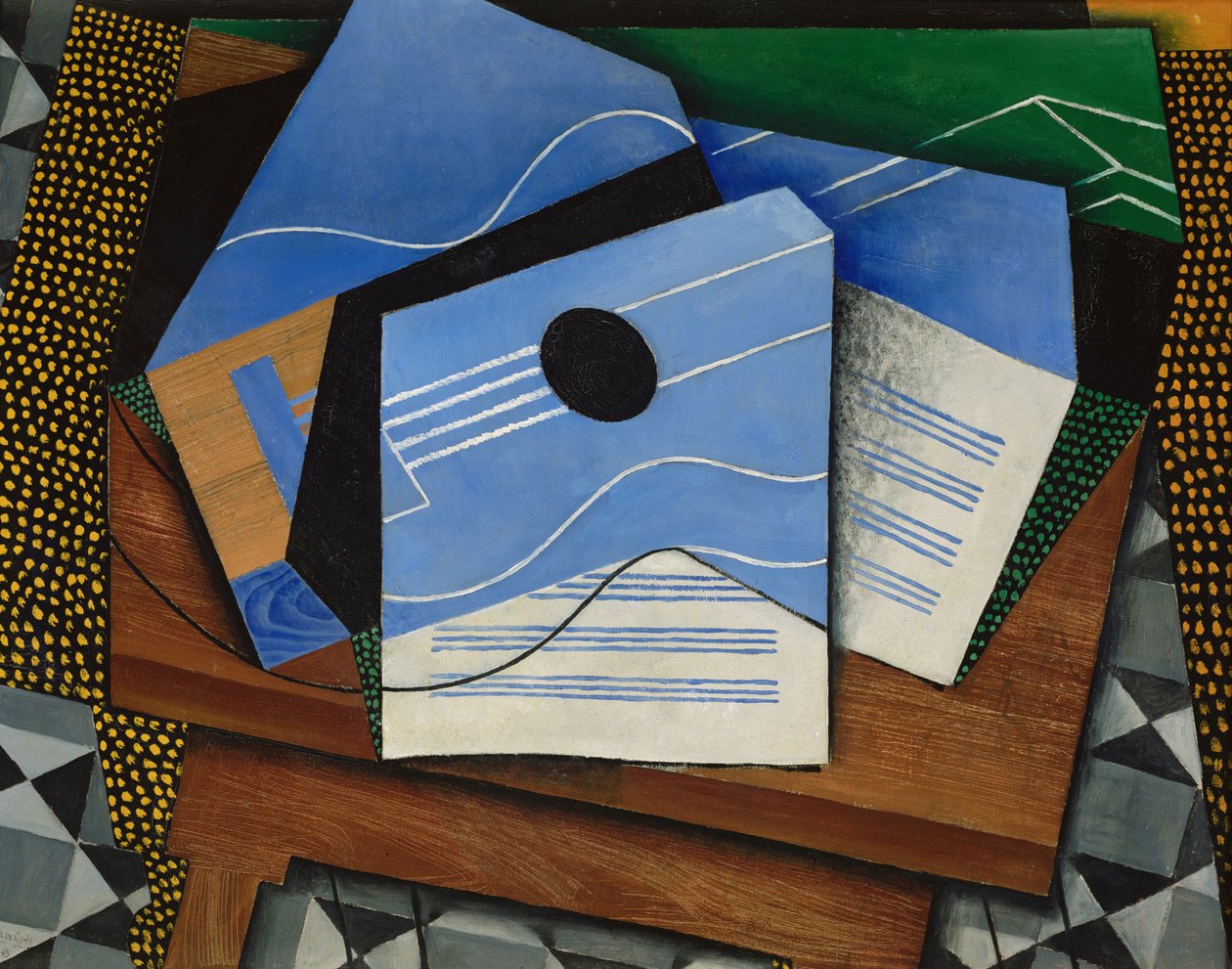 Chitarra su un tavolo da Juan Gris