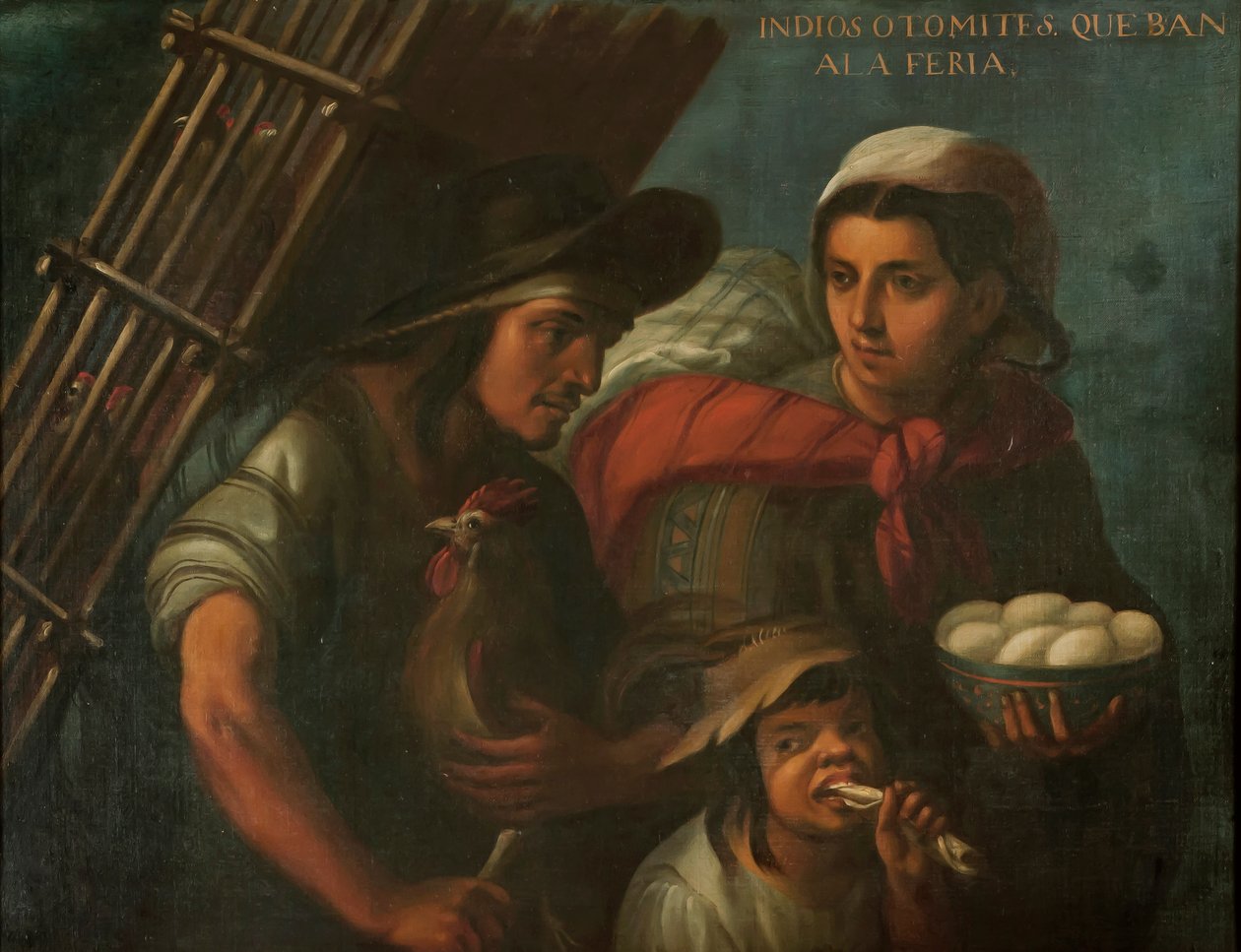 Indiani Otomi in viaggio verso la fiera, c.1715 da Juan Rodríguez Juárez