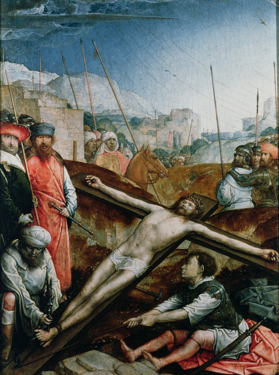 Cristo innalzato sulla croce, 1496-1504 da Juan de Flandes