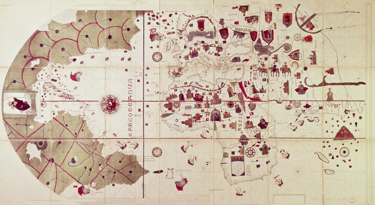 Mappa dei Vecchi e Nuovi Mondi, c.1500 da Juan de la Cosa