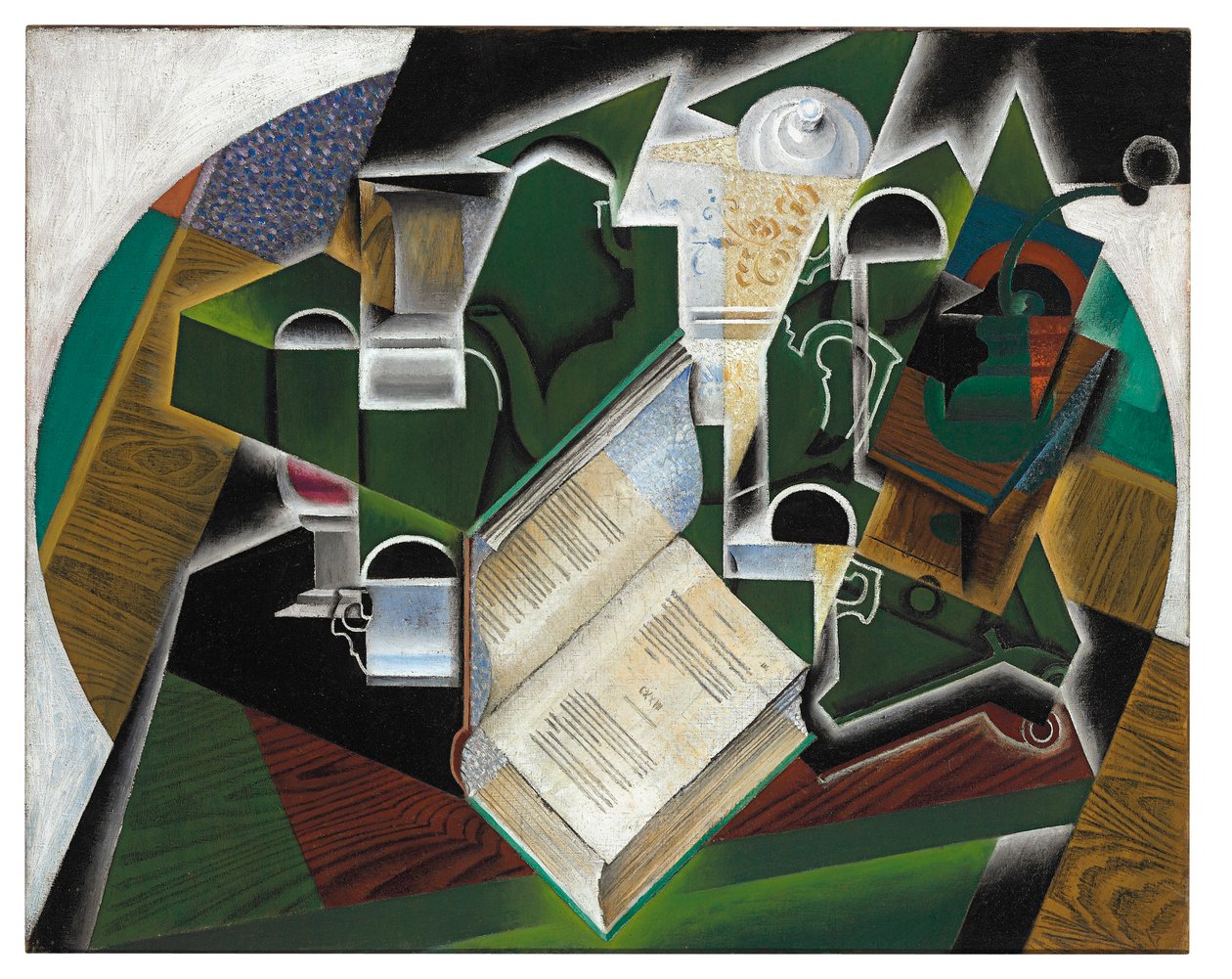 Libro, pipa e occhiali da Juan Gris