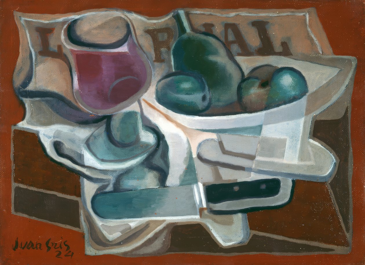 Fruttiera e bicchiere da Juan Gris