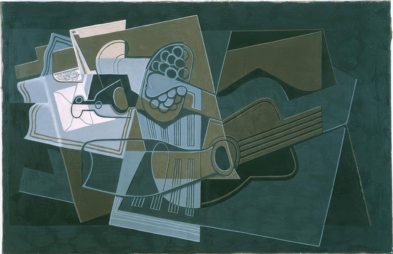 Chitarra e bottiglia da Juan Gris