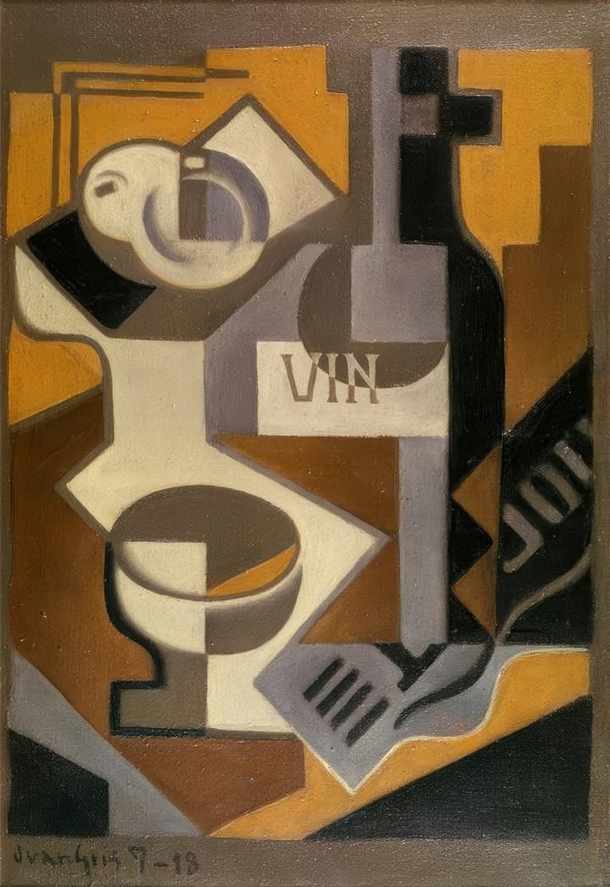 Natura morta con bottiglia di vino da Juan Gris