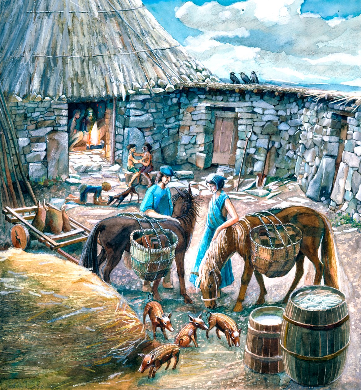 Villaggio antico di Chysauster, I-II secolo, c1990-2010 da Judith Dobie
