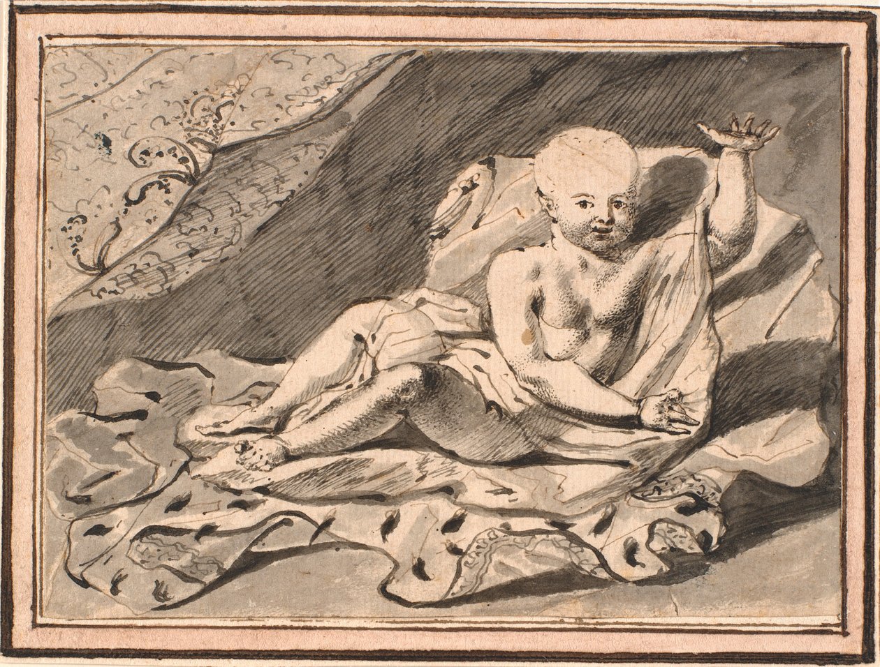 Putti sdraiati su un mantello di ermellino da Jürgen Ovens