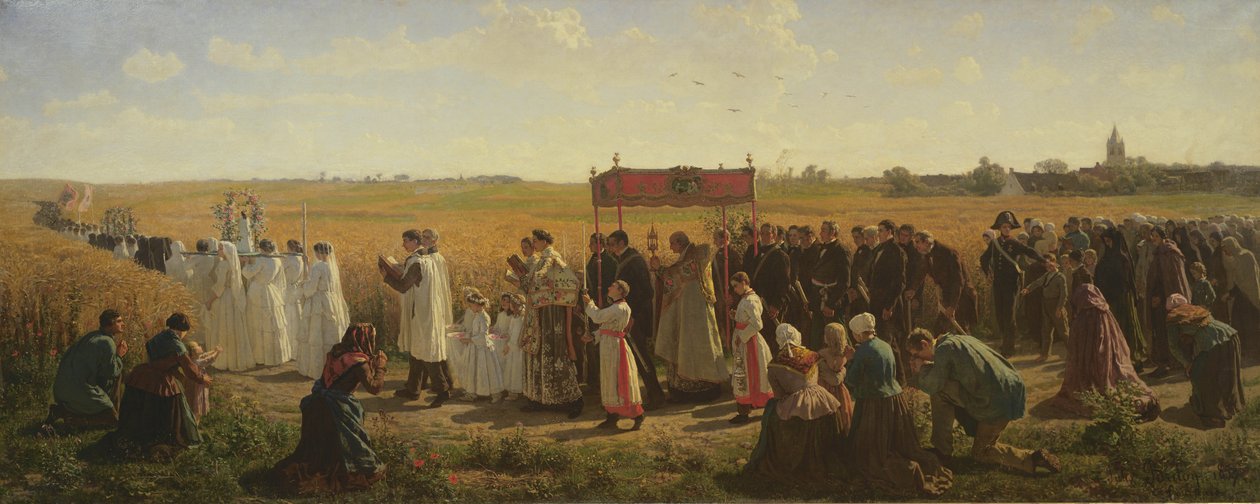 La benedizione del grano in Artois, 1857 da Jules Breton