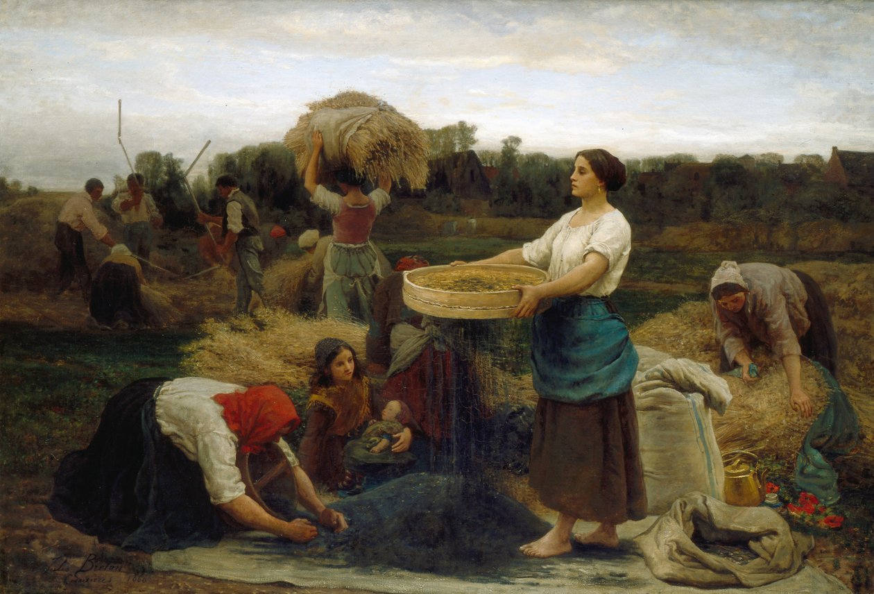 La colza (raccolta del colza), 1860 da Jules Breton