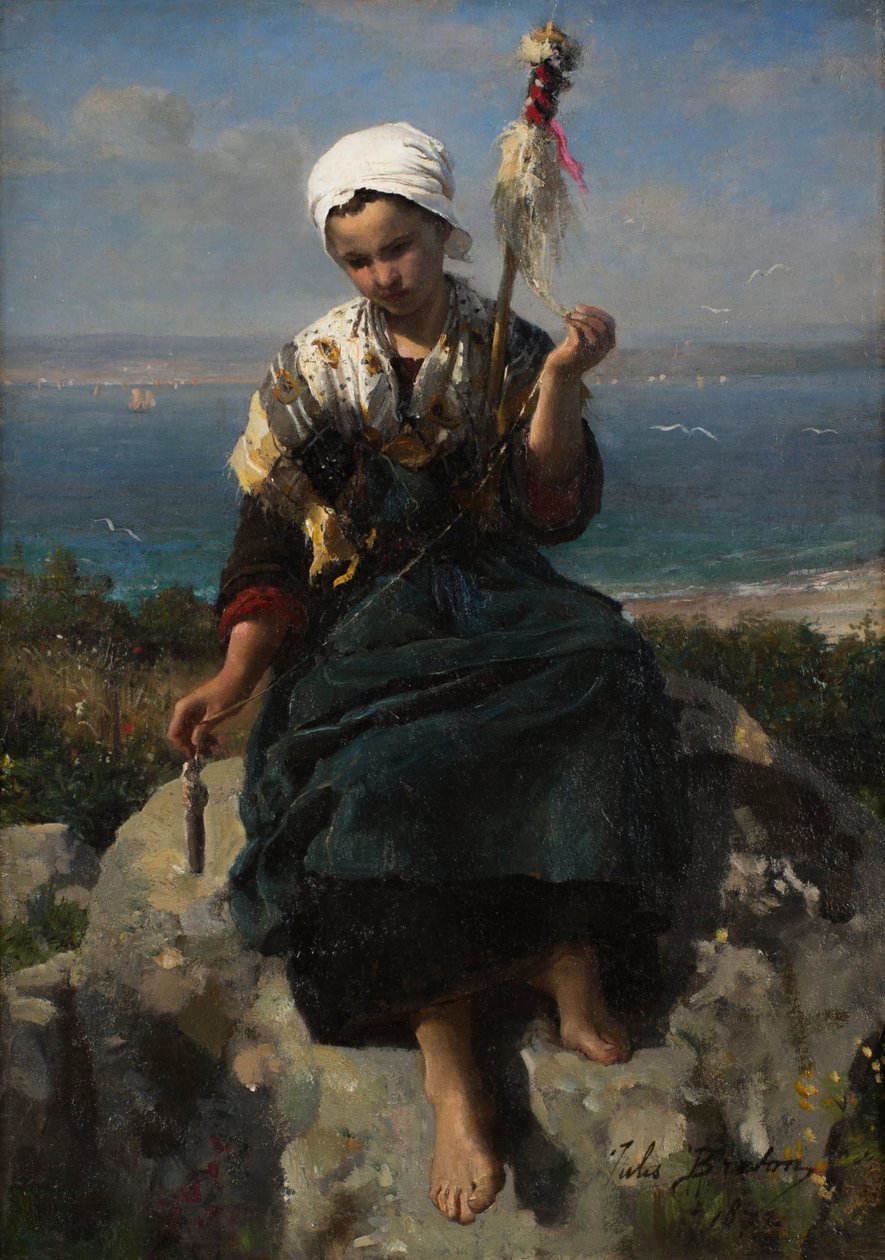 La filatrice di lino da Jules Breton