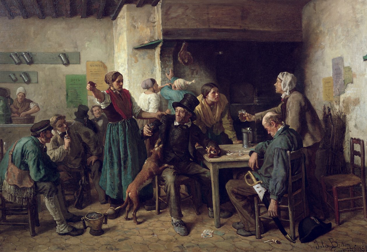 Negozio di vini lunedì, 1858 da Jules Breton