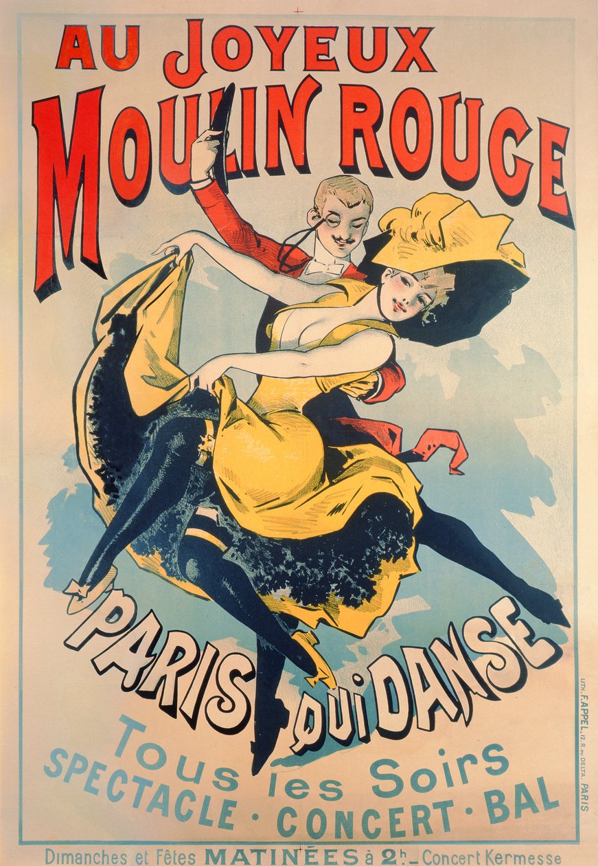 Parigi che balla al Merry Moulin Rouge, c.1890 da Jules Cheret