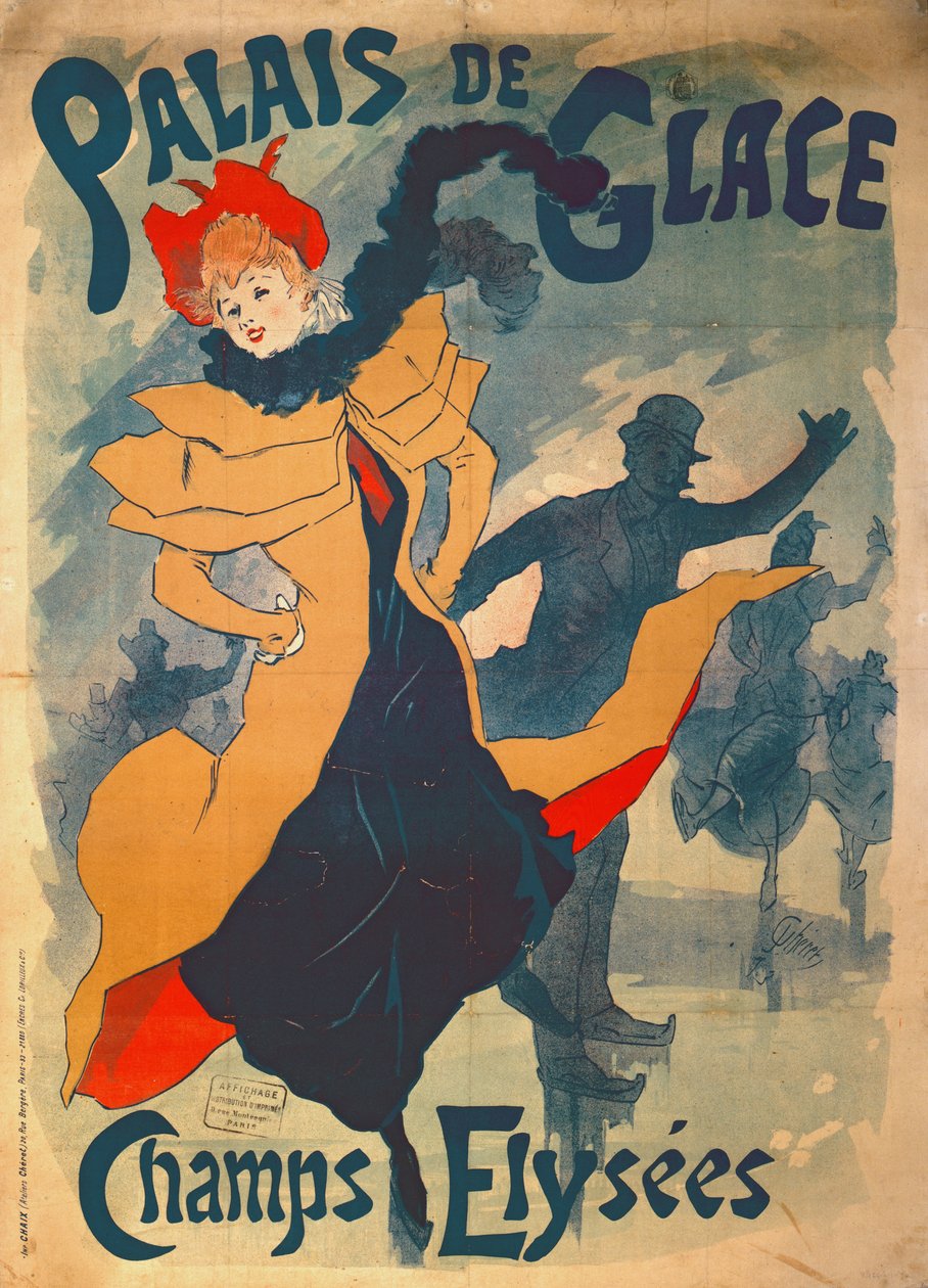 Poster pubblicitario del Palais de Glace sugli Champs Elysees da Jules Cheret