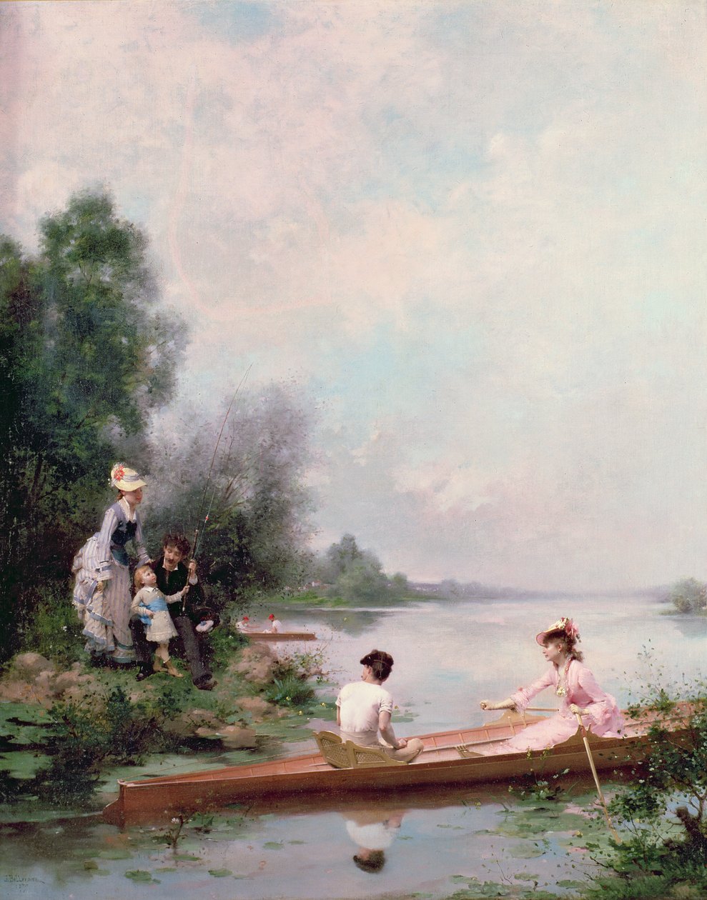 Gita in barca sul fiume, XIX secolo da Jules Frederic Ballavoine