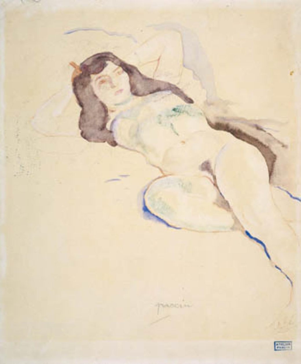 Modella femminile sdraiata. Elvire da Jules